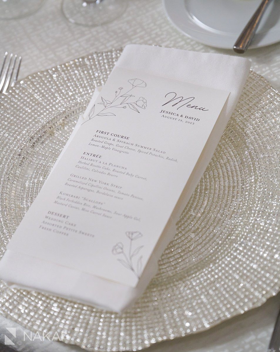 Loews Chicago wedding pictures reception menu details 