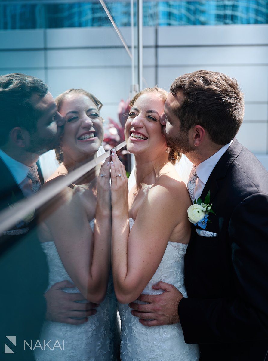 Loews Chicago Wedding pictures rooftop terrace bride and groom cute