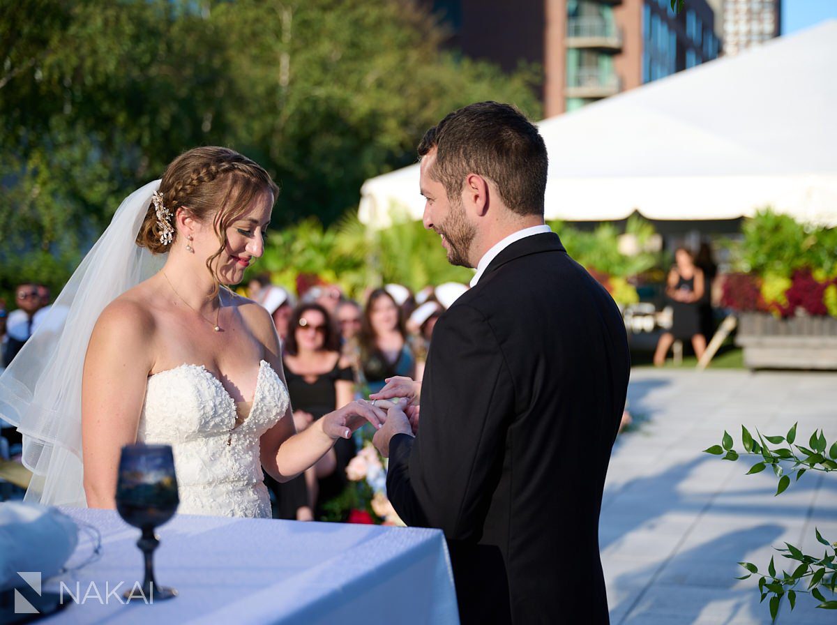 Loews Chicago Wedding pictures rooftop ceremony on terrace under chuppah