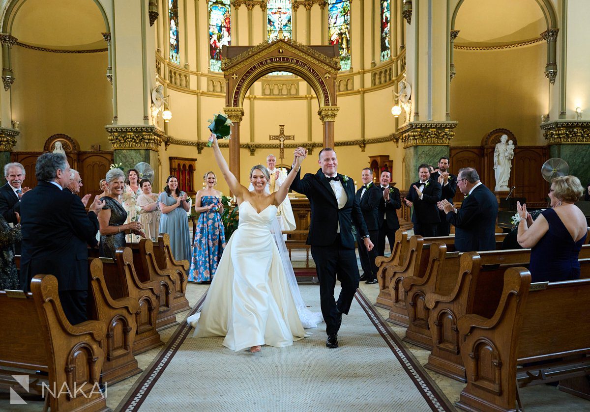 st josaphat chicago wedding photos ceremony exit