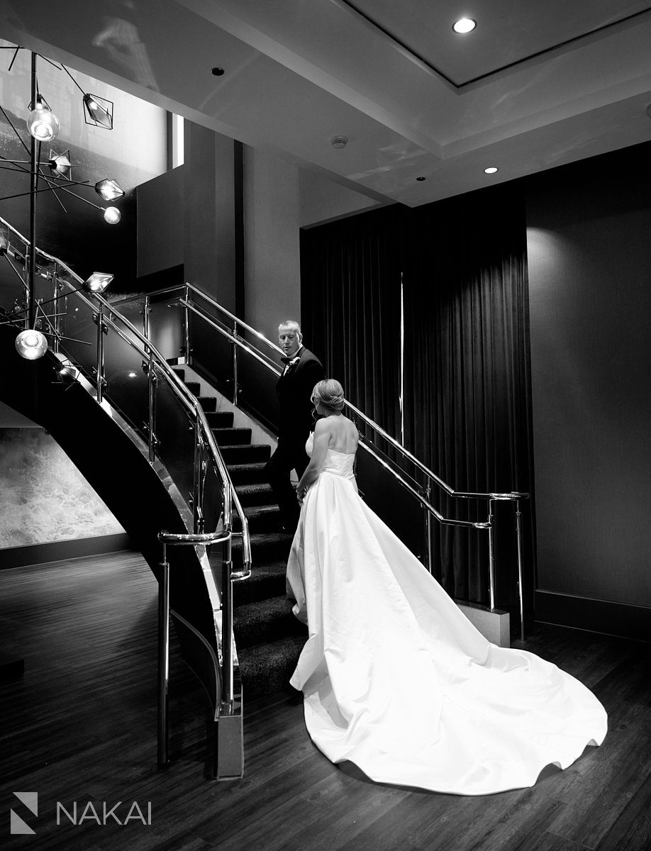 the Gwen wedding photos bride groom staircase