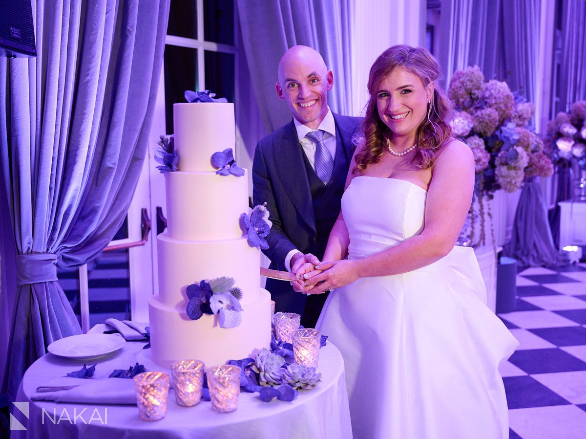 Chicago history museum wedding reception photos cake cutting