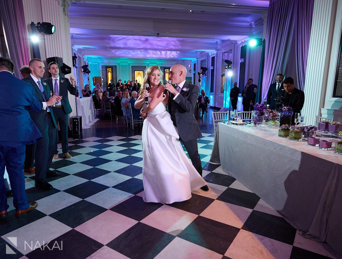 Chicago history museum wedding reception photos singing