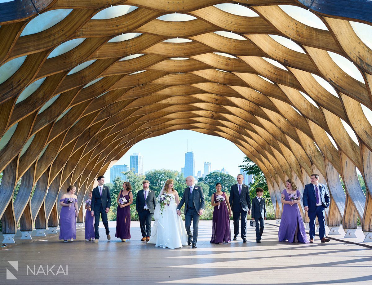 chicago Lincoln Park zoo wedding photos honeycomb bridal party
