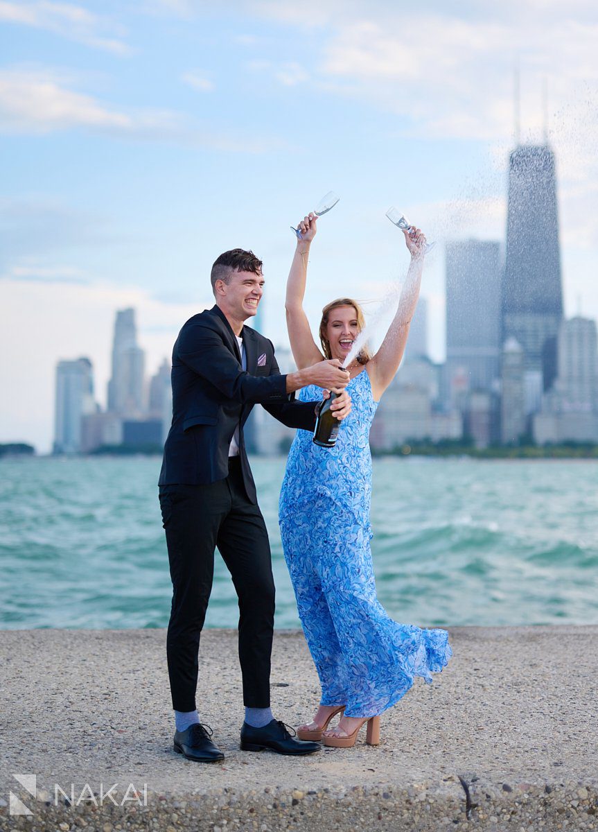 chicago north ave engagement photos on pier