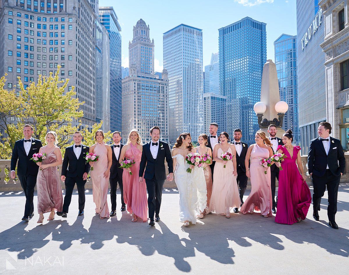 chicago londonhouse wedding photos wrigley building bridal party