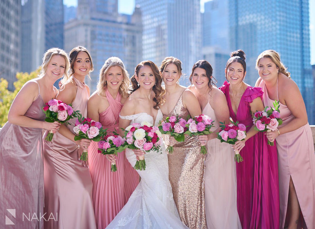 chicago londonhouse wedding photos wrigley building bridal party