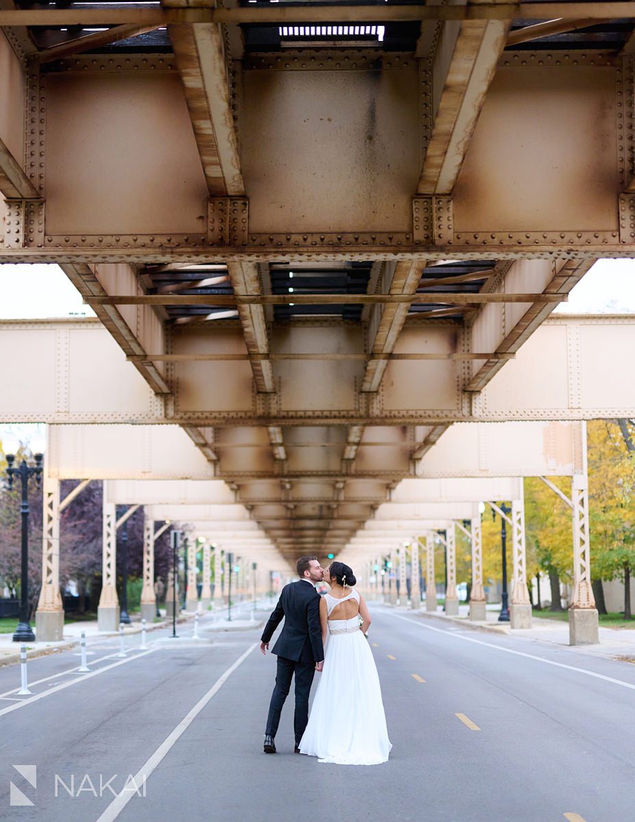 Chicago Lake Street wedding photos train tracks