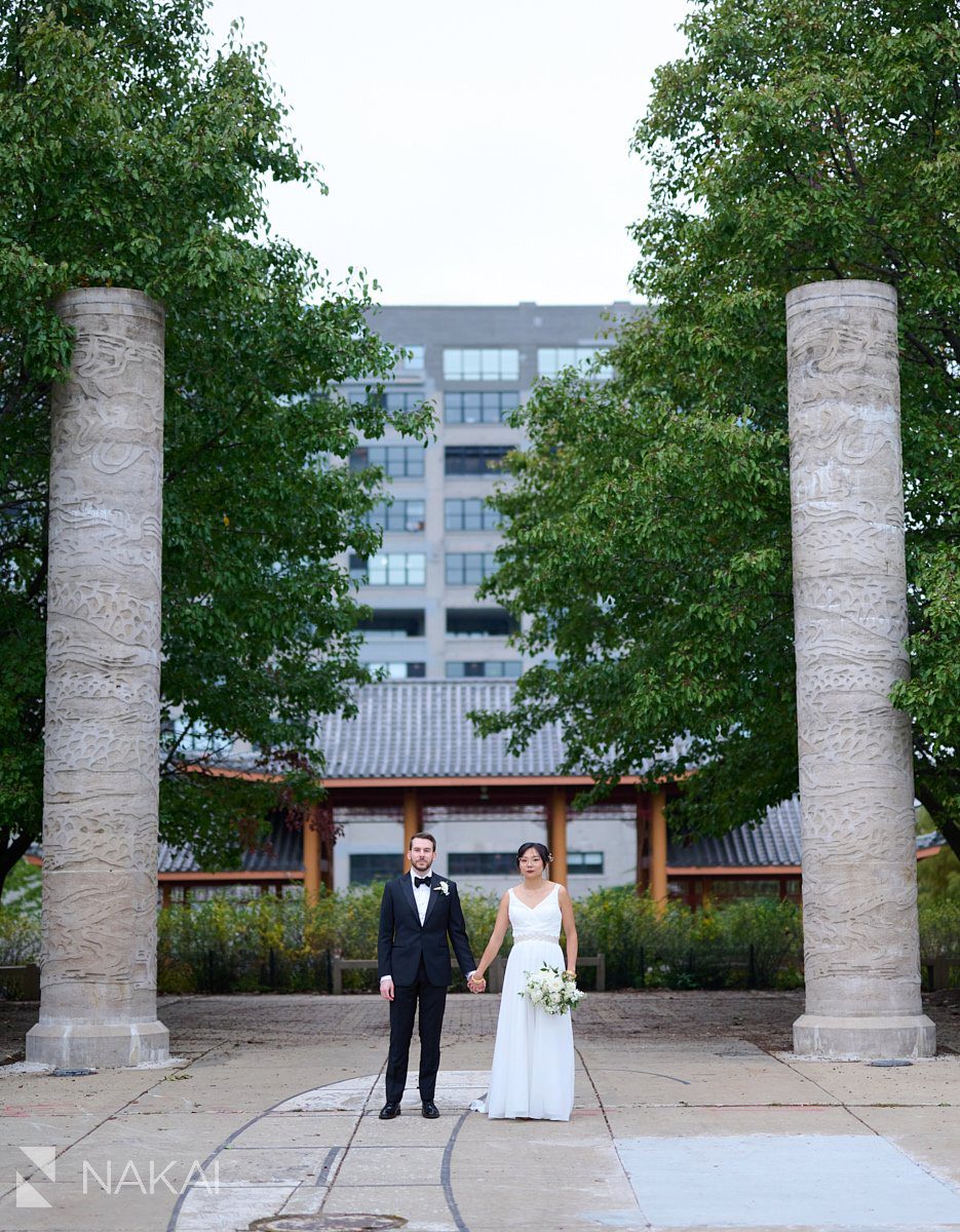 Chicago Ping Tom Park wedding photos chinatown columns