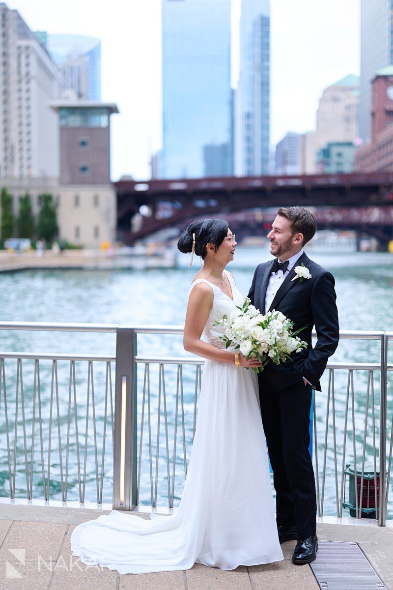 chicago multicultural wedding photos riverwalk bride groom