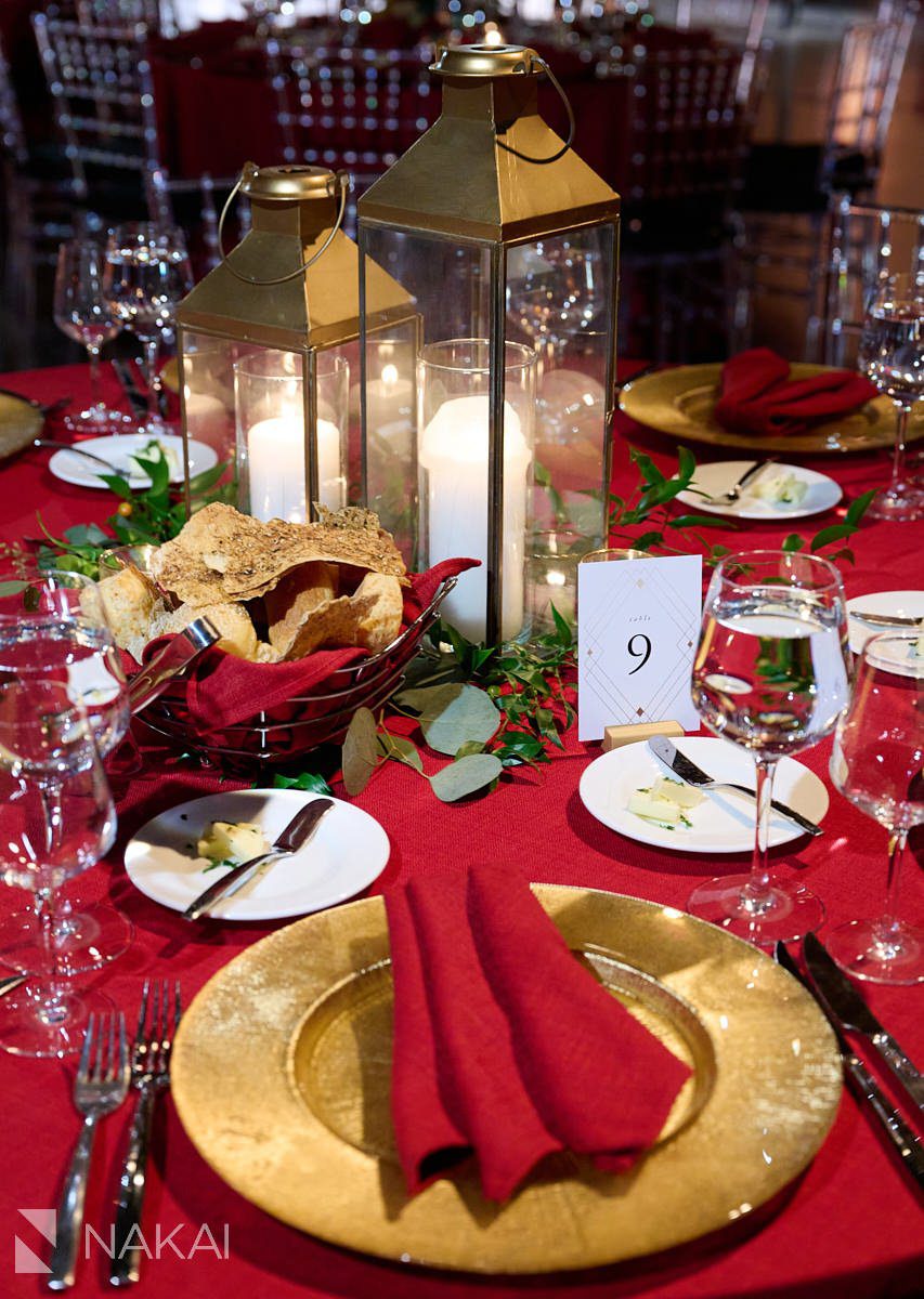 Venue West Chicago wedding photos reception details red color