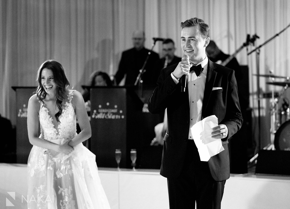 Loews Chicago Hotel wedding pictures speeches reception bride and groom