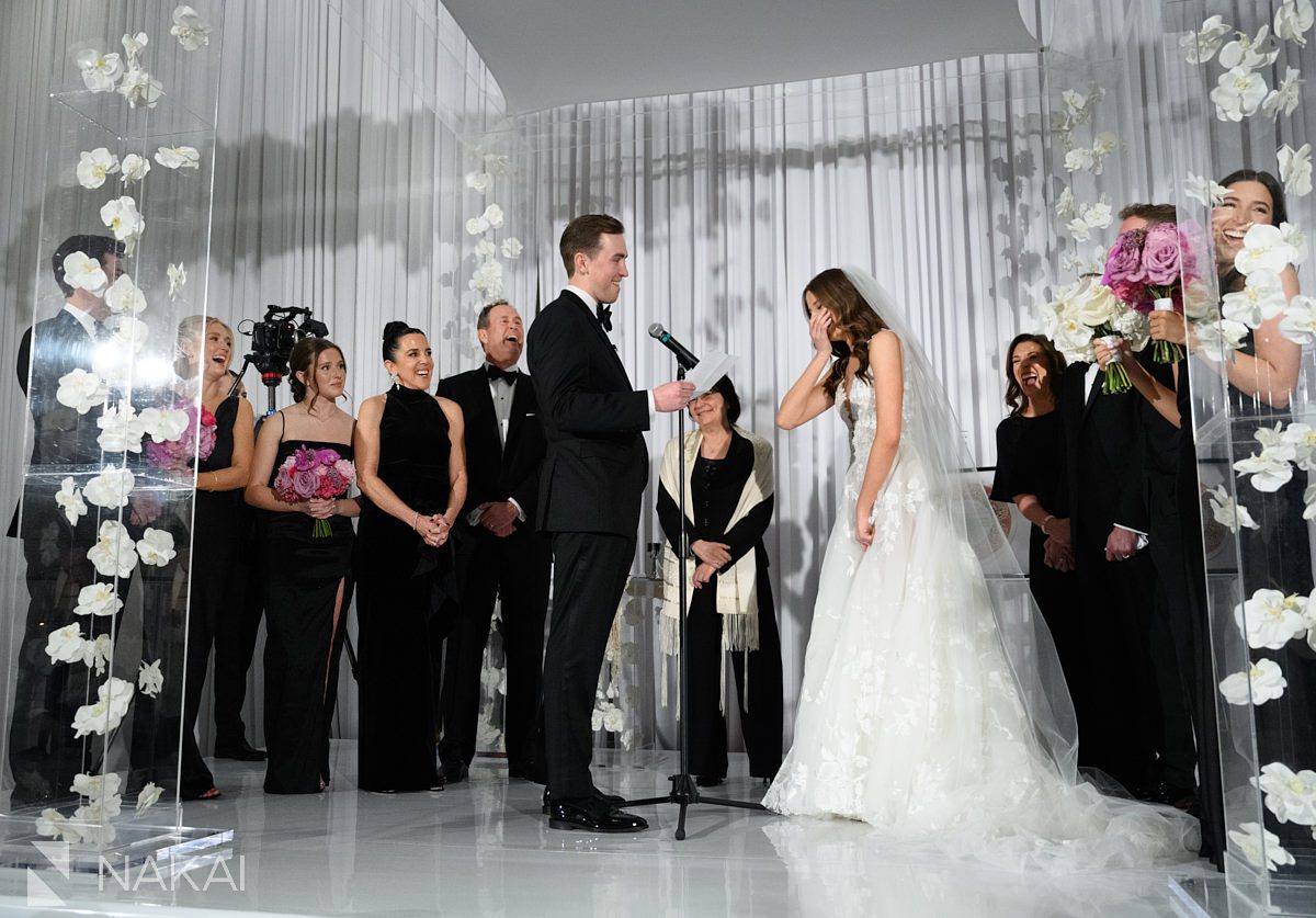 Loews Chicago Hotel wedding pictures ceremony wright ballroom bride groom