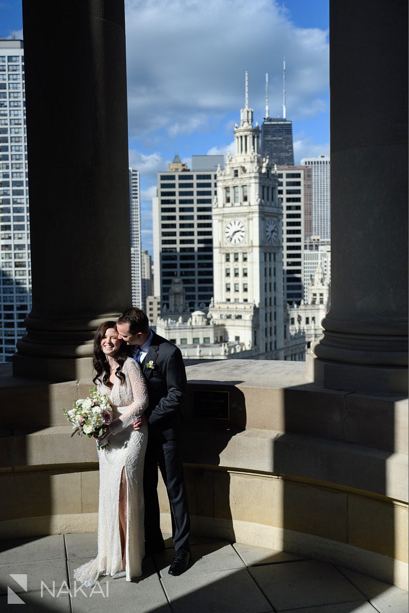 Chicago LondonHouse wedding photographer rooftop cupola