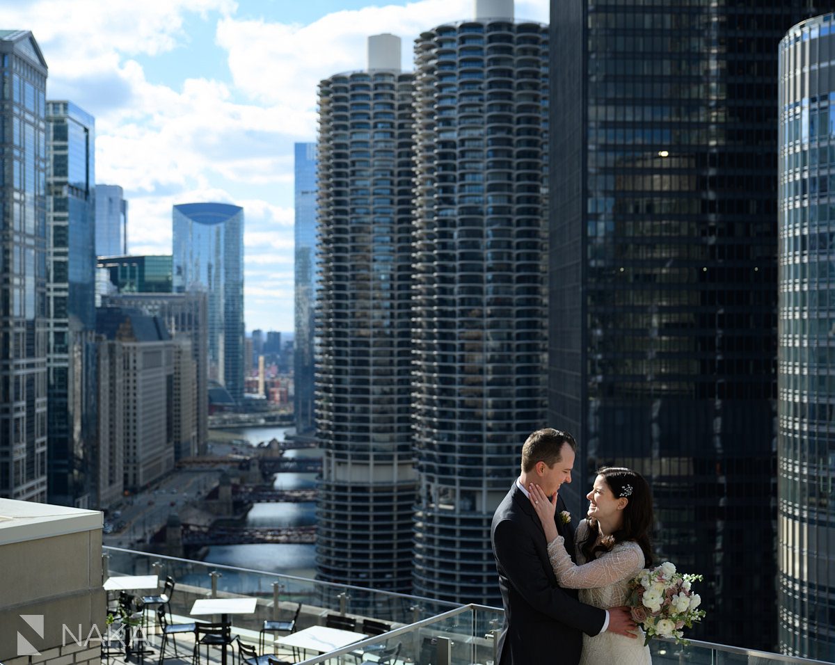 Chicago LondonHouse wedding photographer rooftop cupola