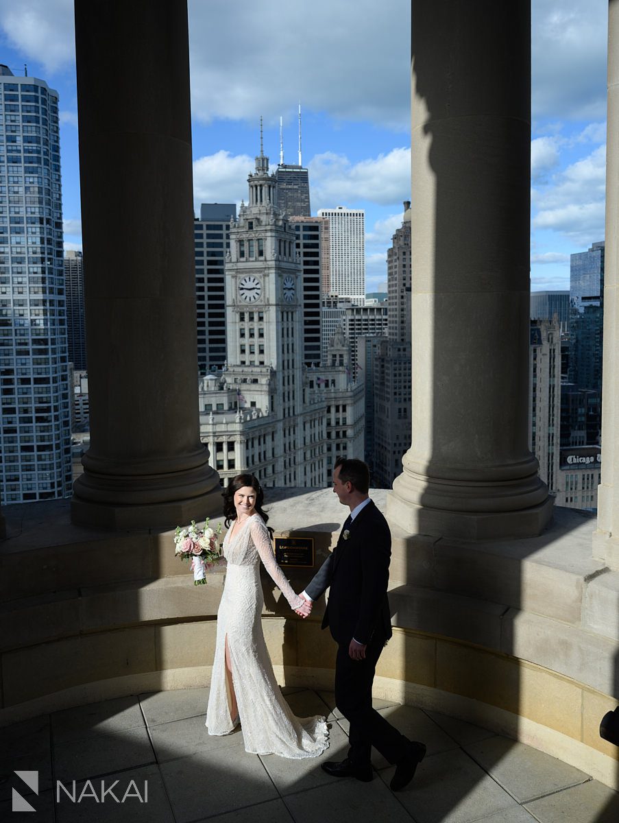 Chicago LondonHouse wedding photographer rooftop photos bride groom