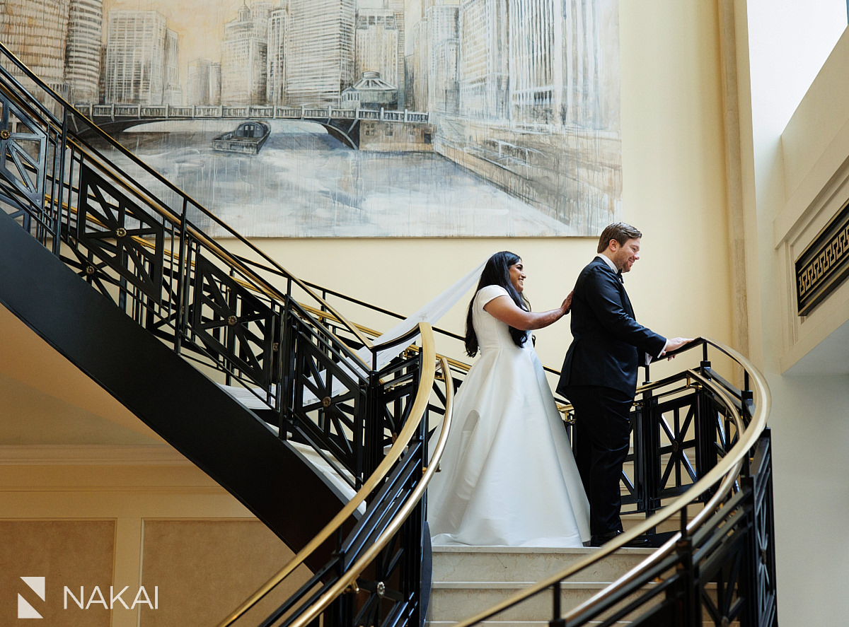 first look JW Marriott Chicago wedding pictures