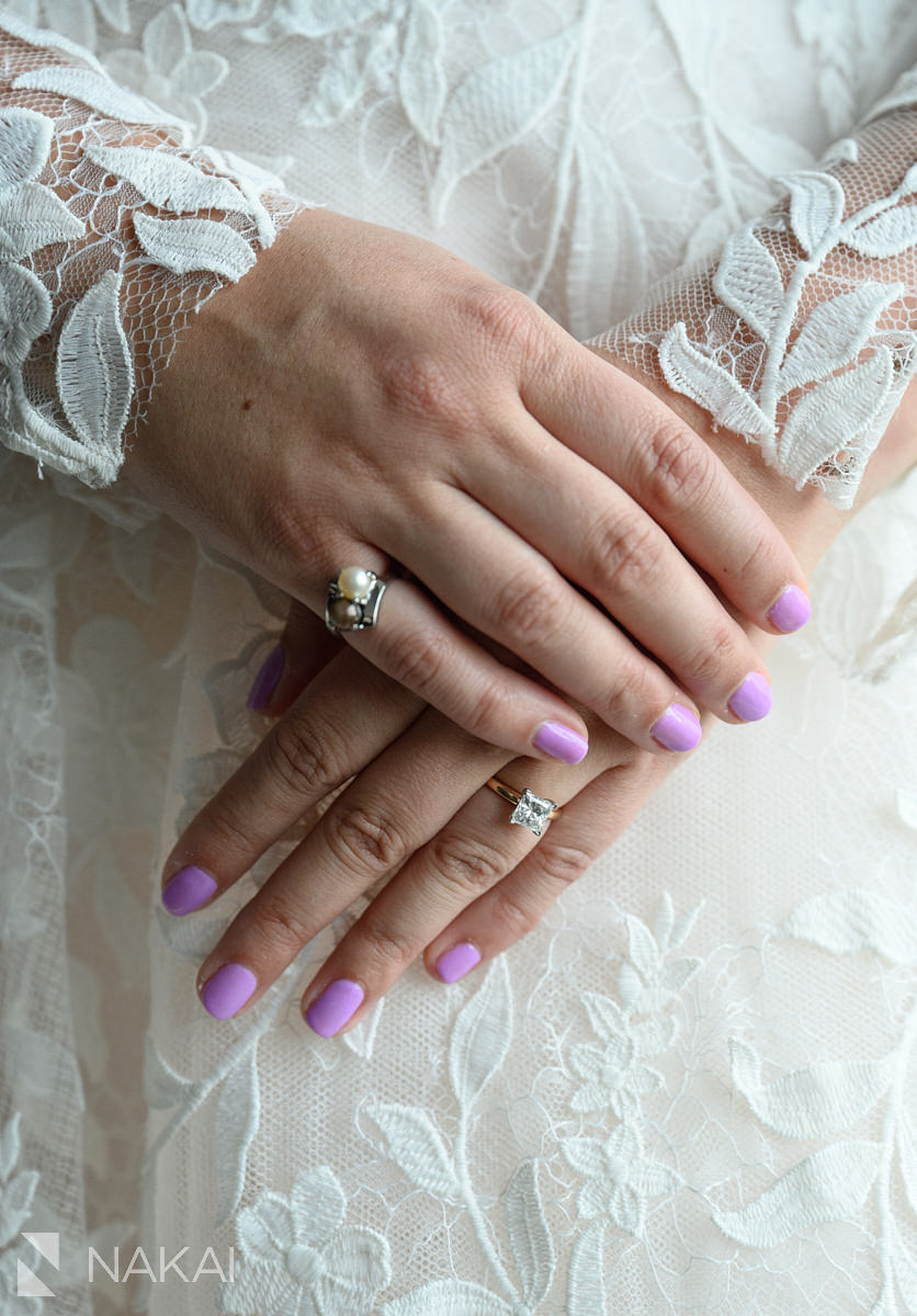 chicago bride wedding details hands and rings