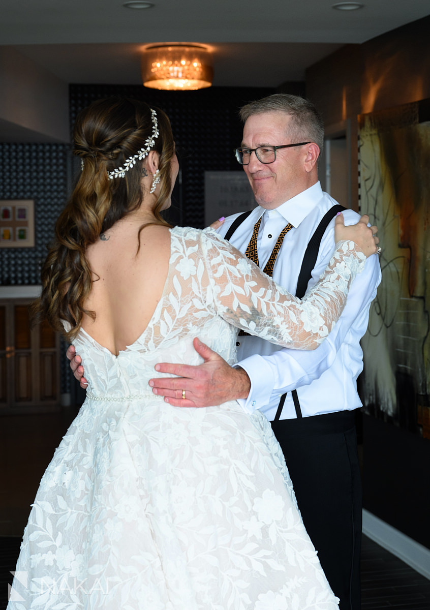 chicago wedding first look with dad