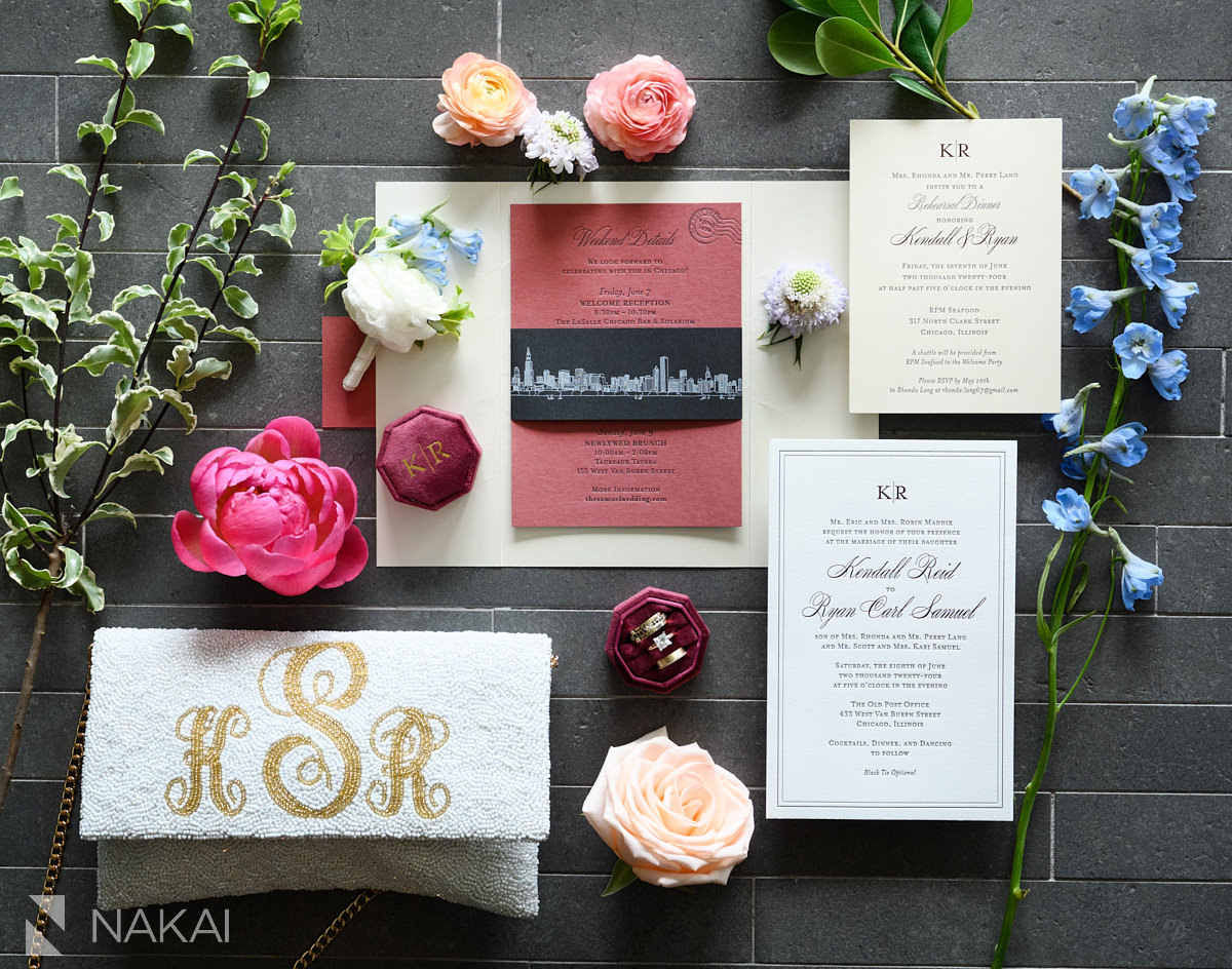 chicago luxury wedding details invitations