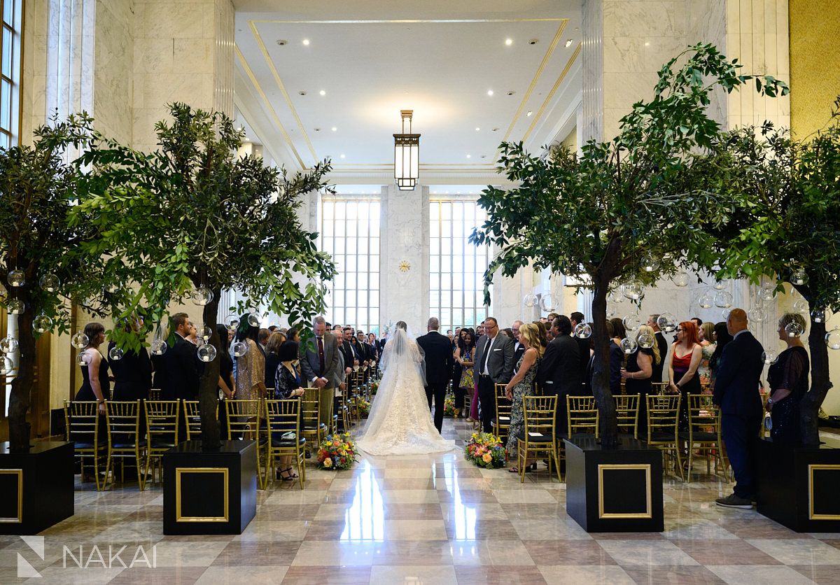 old post office chicago wedding ceremony processional