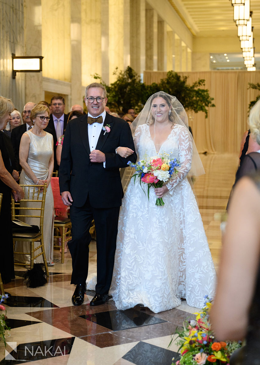 old post office chicago wedding ceremony processional