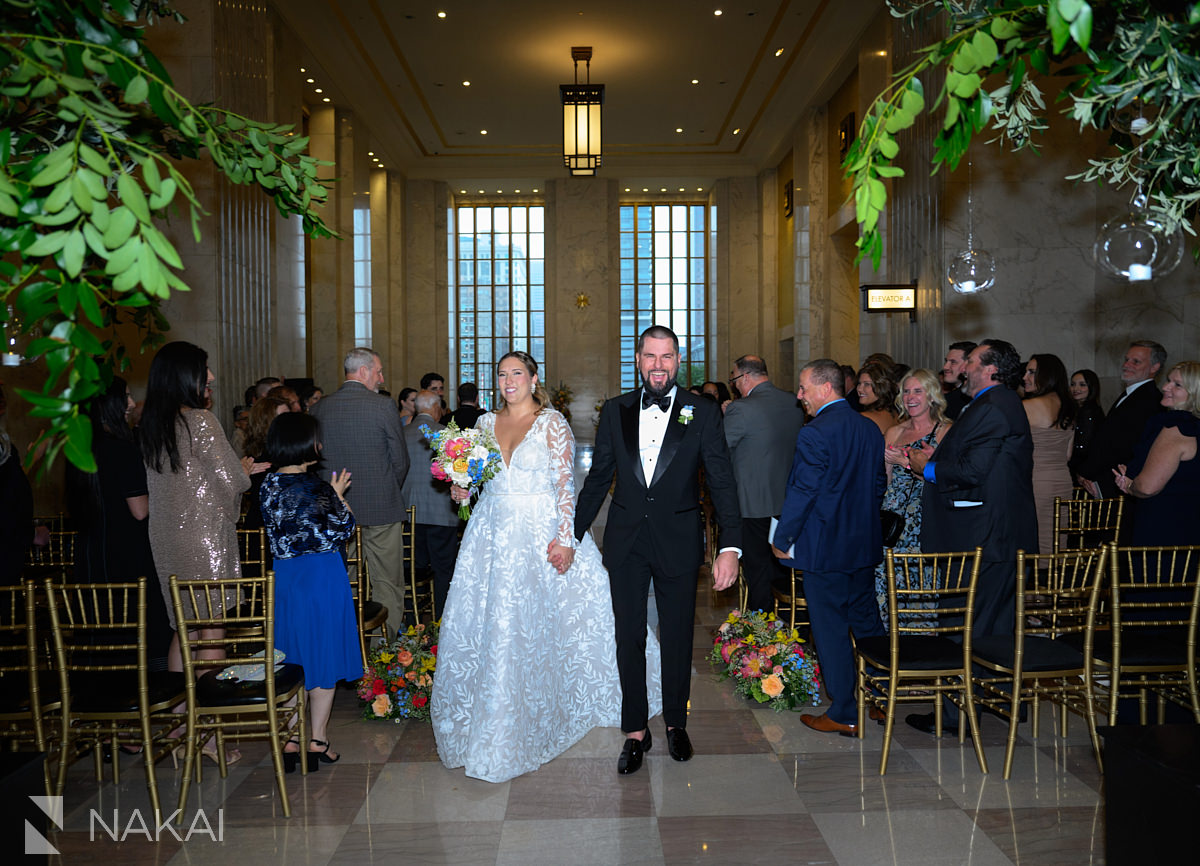 old post office chicago wedding ceremony exit