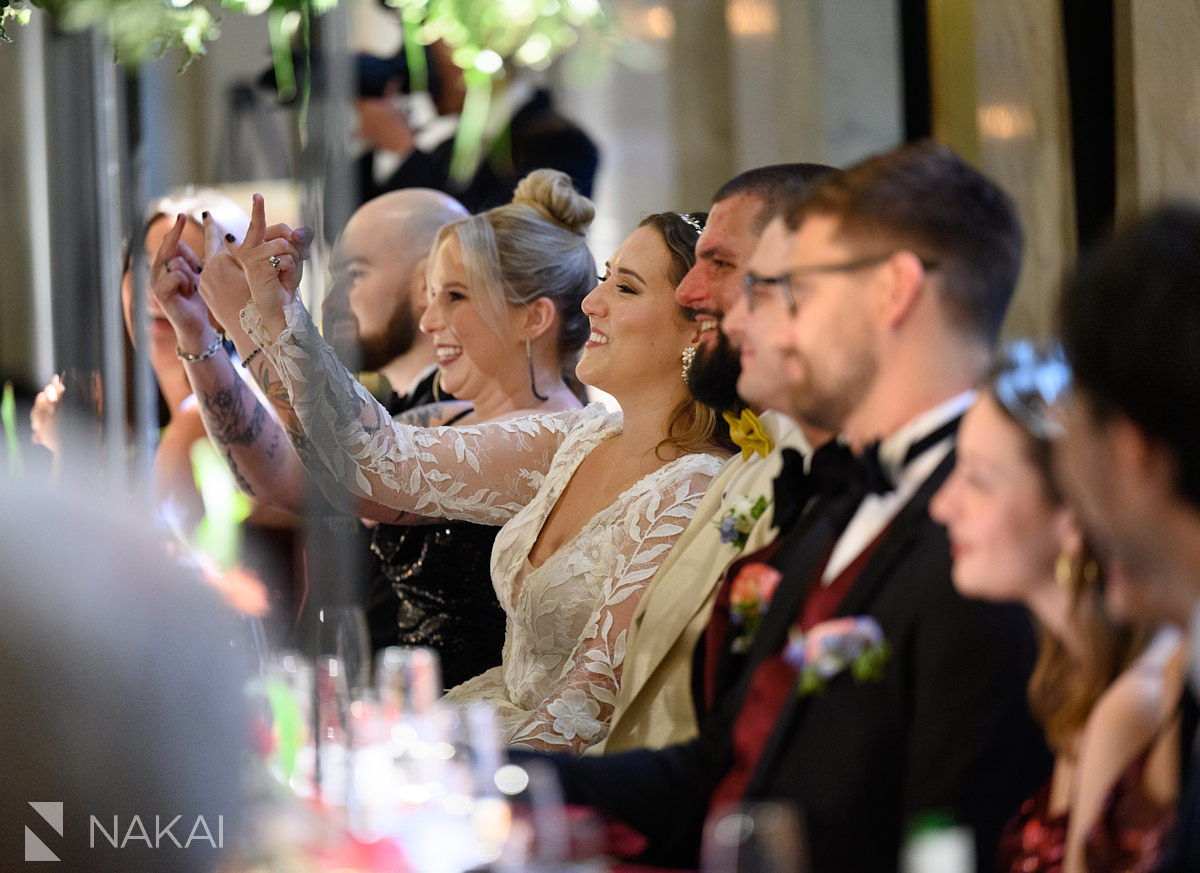 old post office chicago wedding toasts during reception