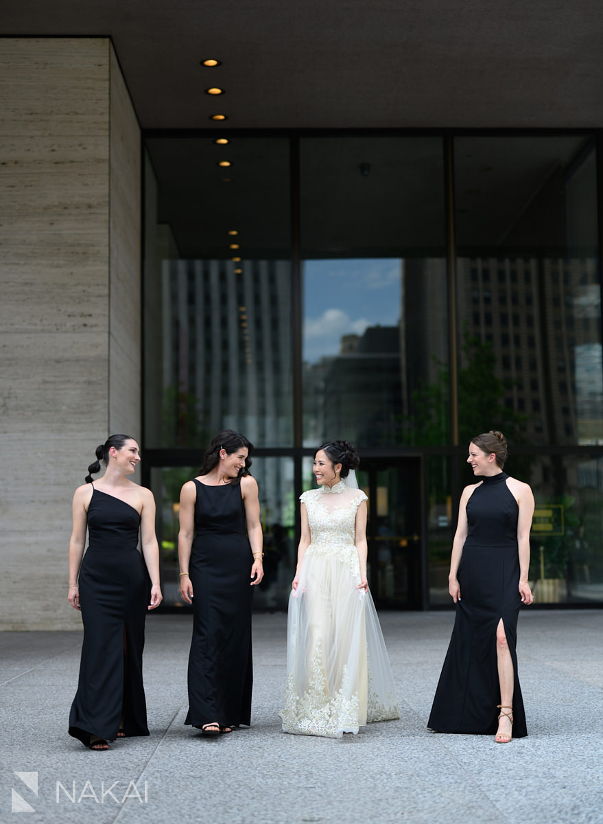 outdoor Langham wedding chicago photo bridesmaids