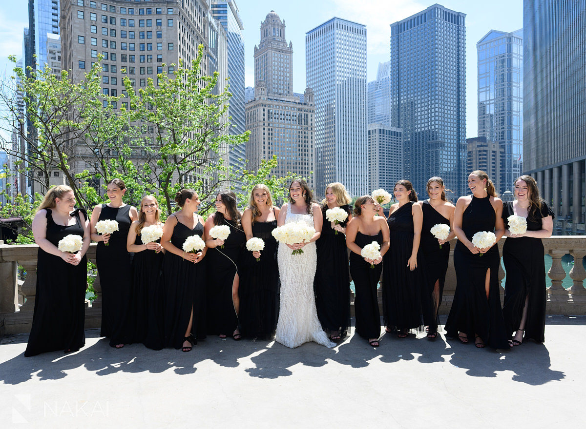 wrigley building wedding party photos 