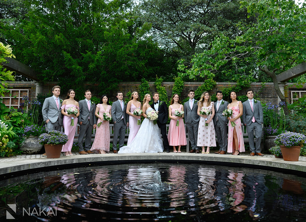 chicago botanic garden wedding bridal party photo