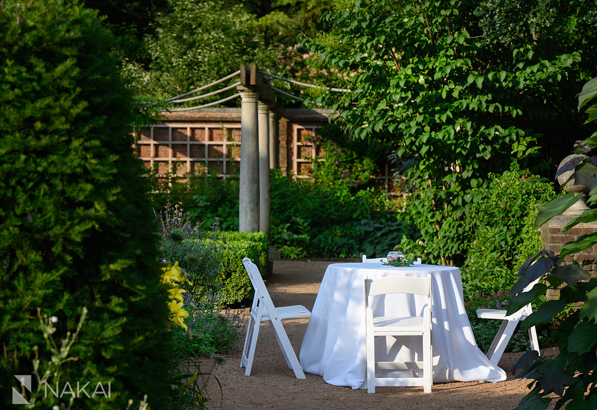 chicago botanic garden wedding ceremony decor english walled garden