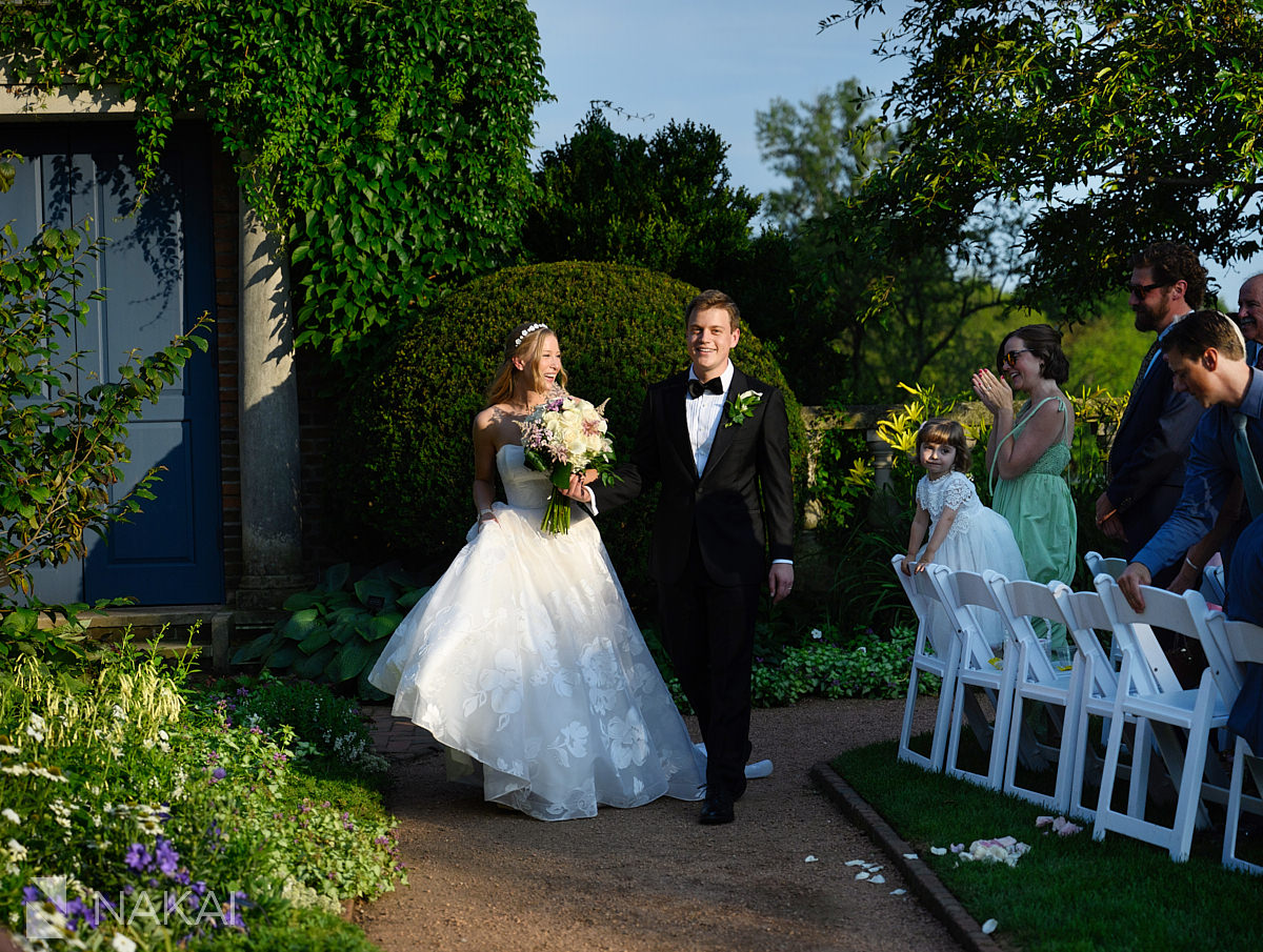 chicago botanic garden wedding photos ceremony exit english walled garden