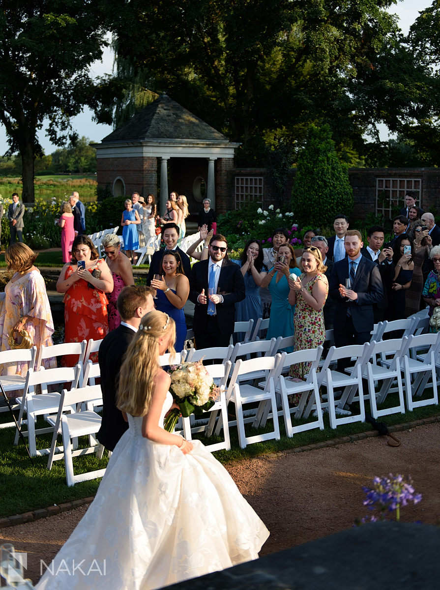 chicago botanic garden wedding photos ceremony exit english walled garden