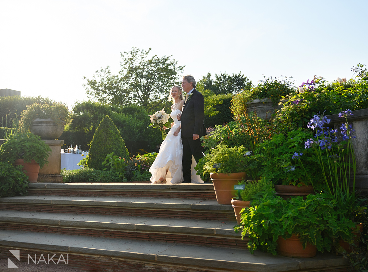 chicago botanic garden wedding ceremony processional english walled garden