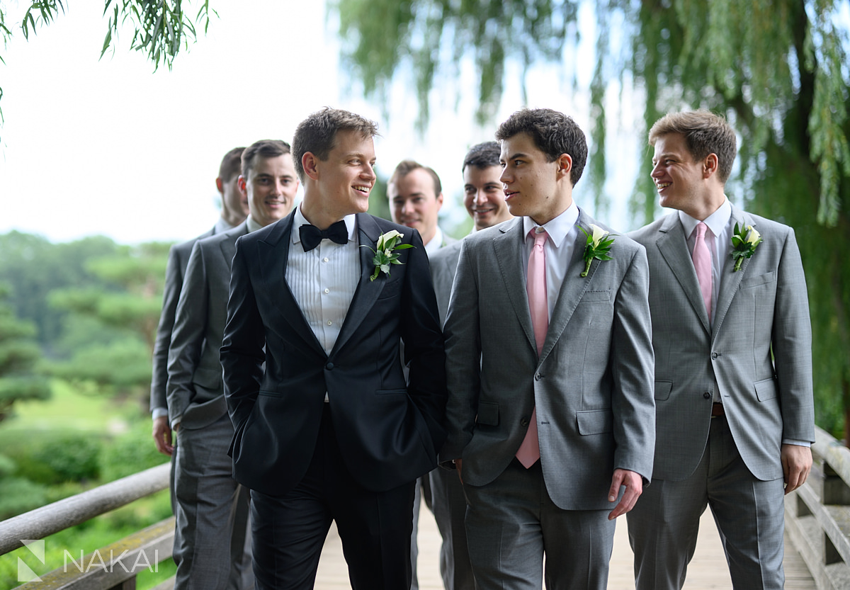 chicago botanic garden wedding photo bridge