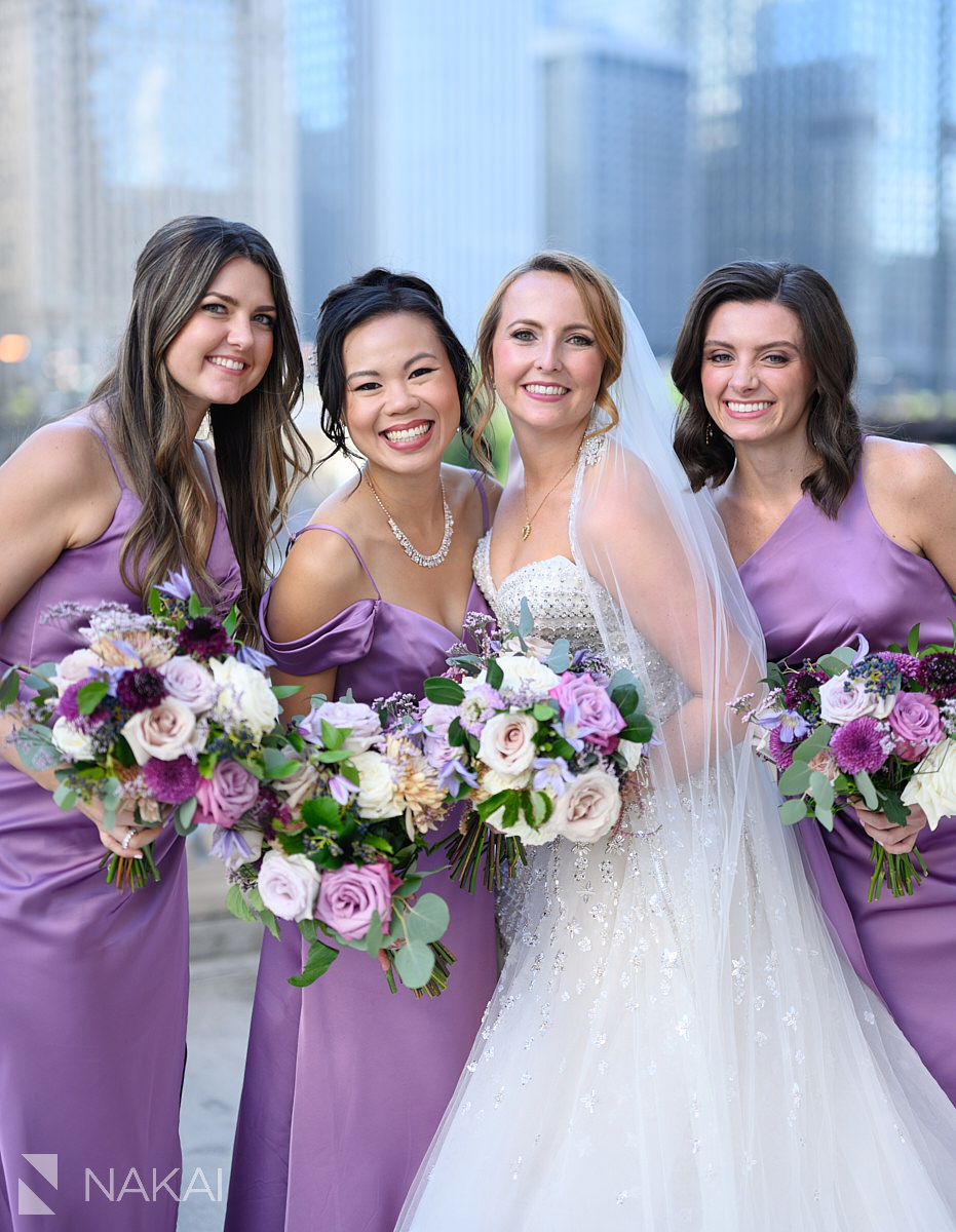 Wrigley building wedding photos bridal party