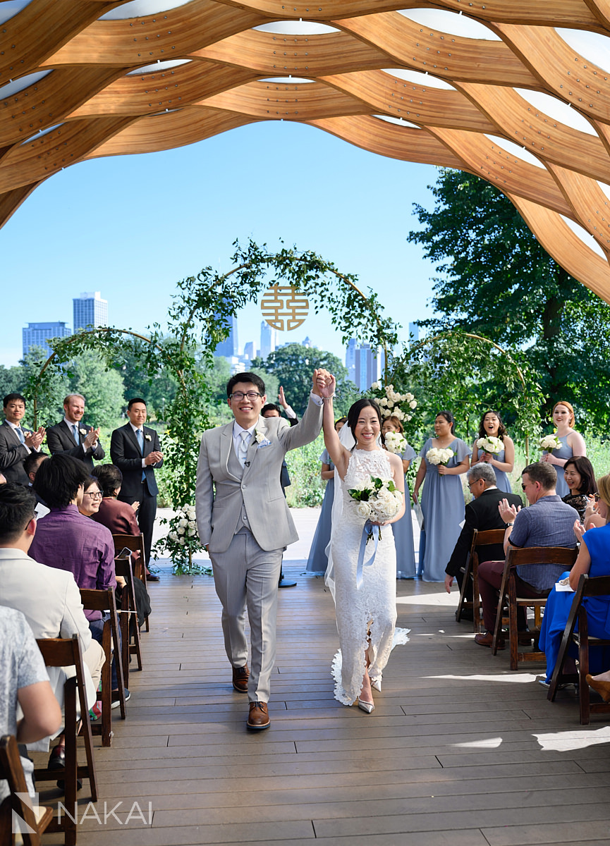 peoples gas pavilion wedding ceremony photos processional