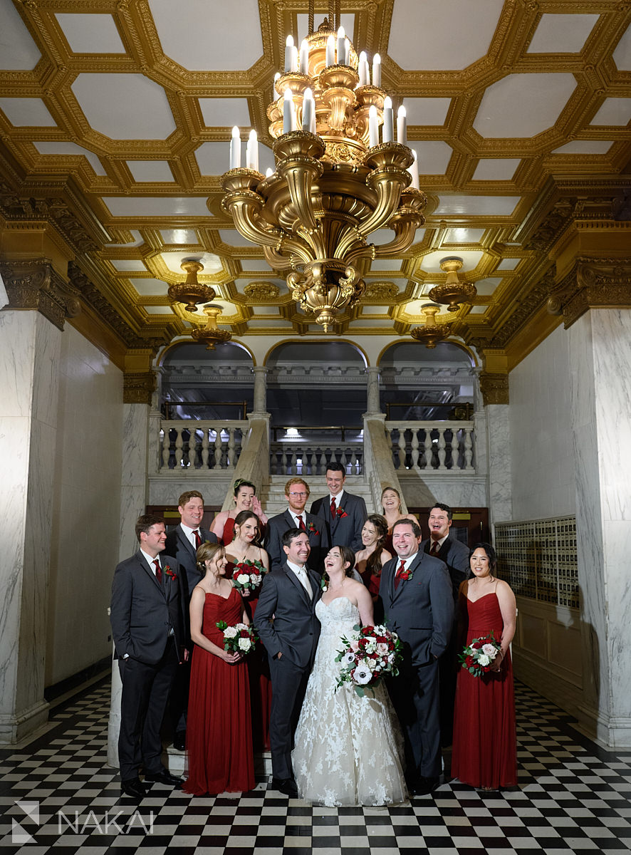 chicago athletic association wedding photos staircase