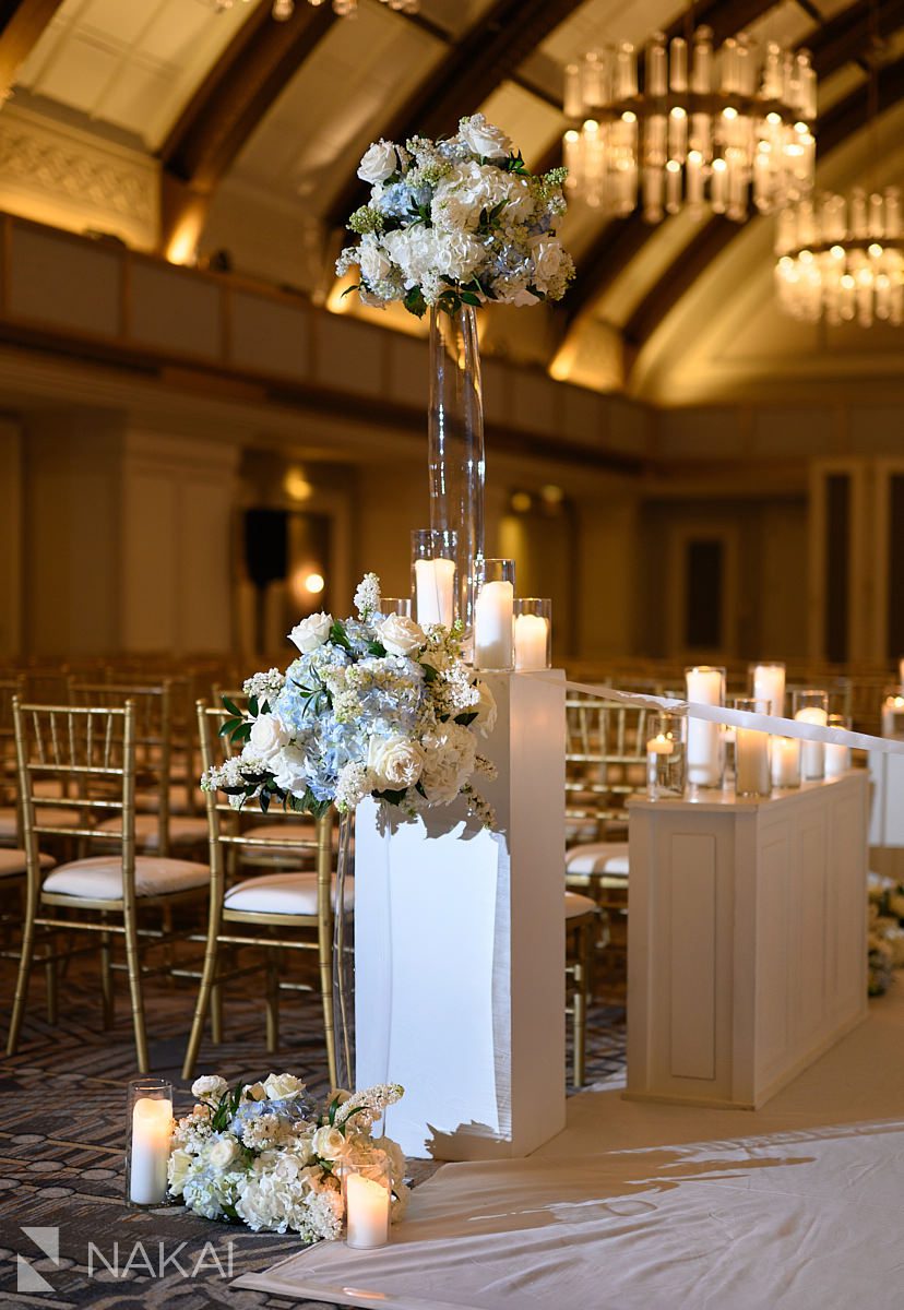 JW marriott chicago wedding ceremony details pictures flowers and candles