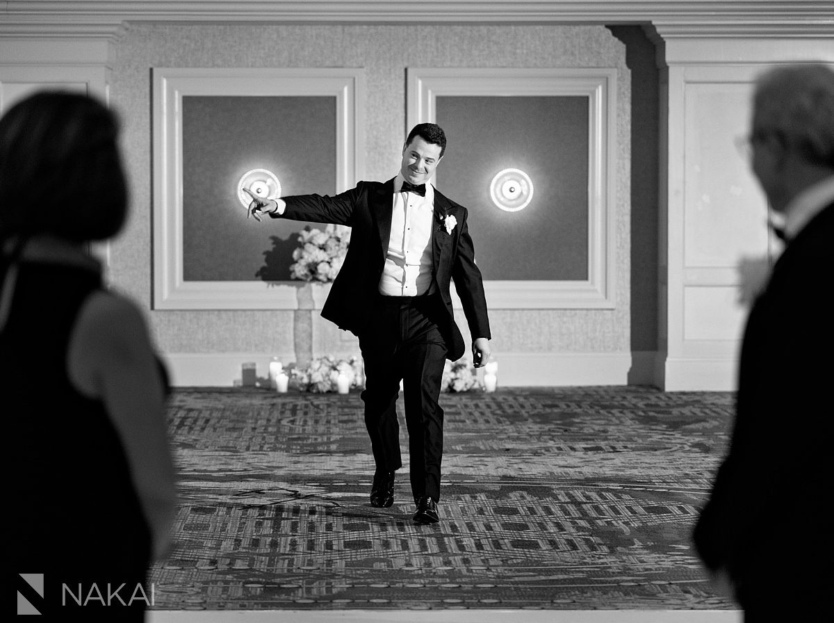 groom JW marriott chicago wedding ceremony processional pictures