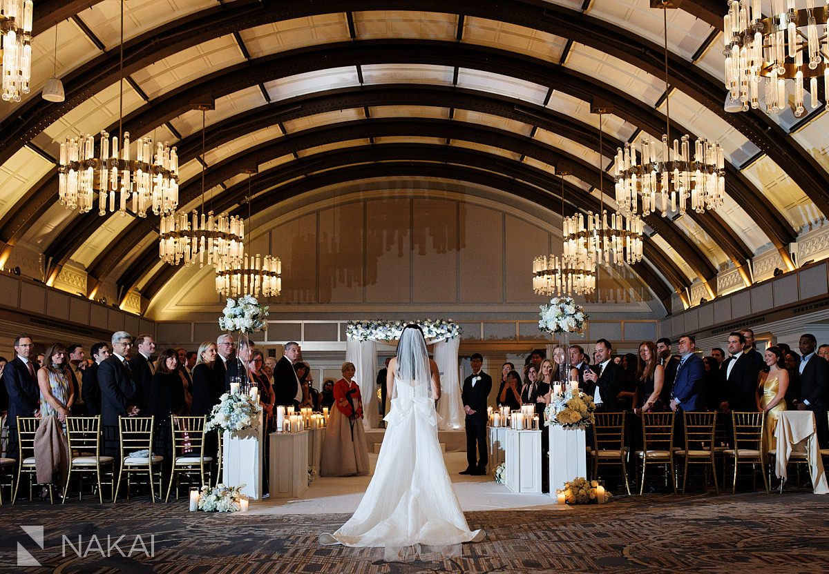 burnham ballroom JW marriott chicago wedding ceremony processional pictures