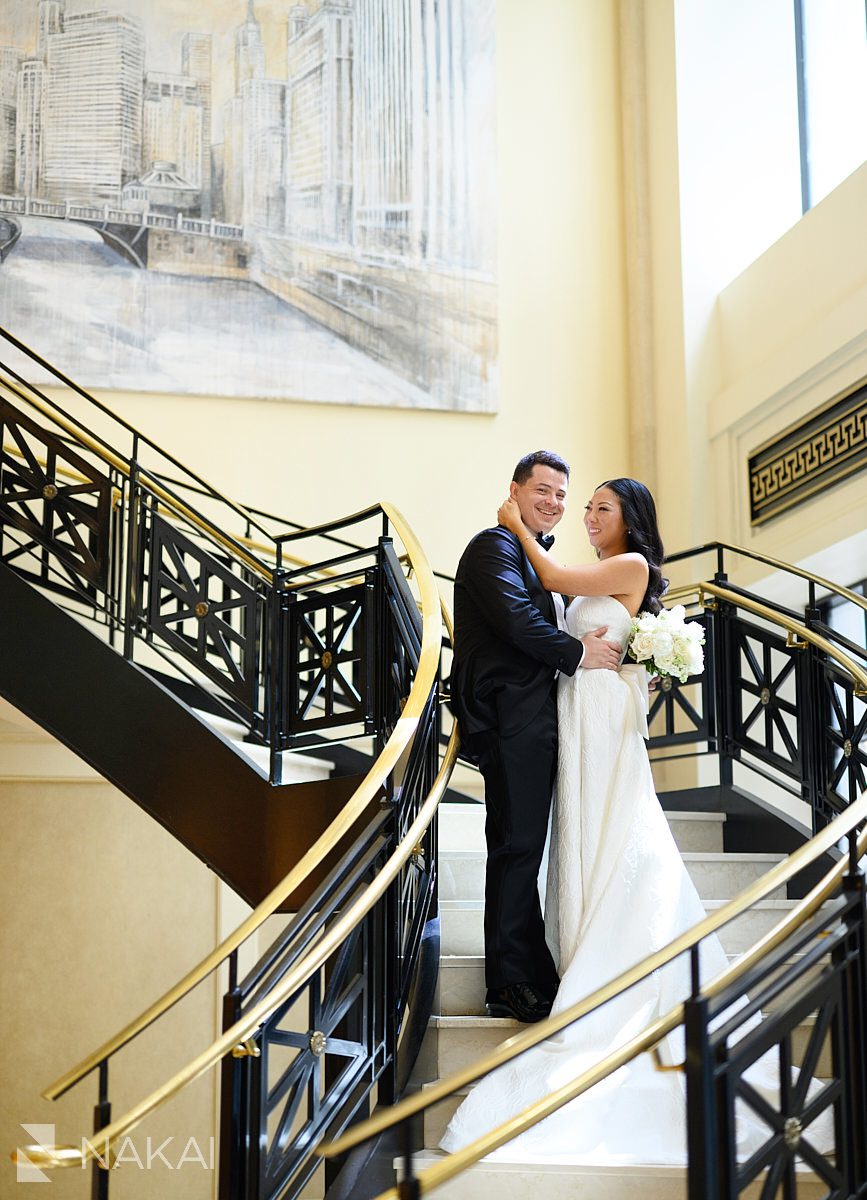 for JW Marriott Chicago wedding on staircase
