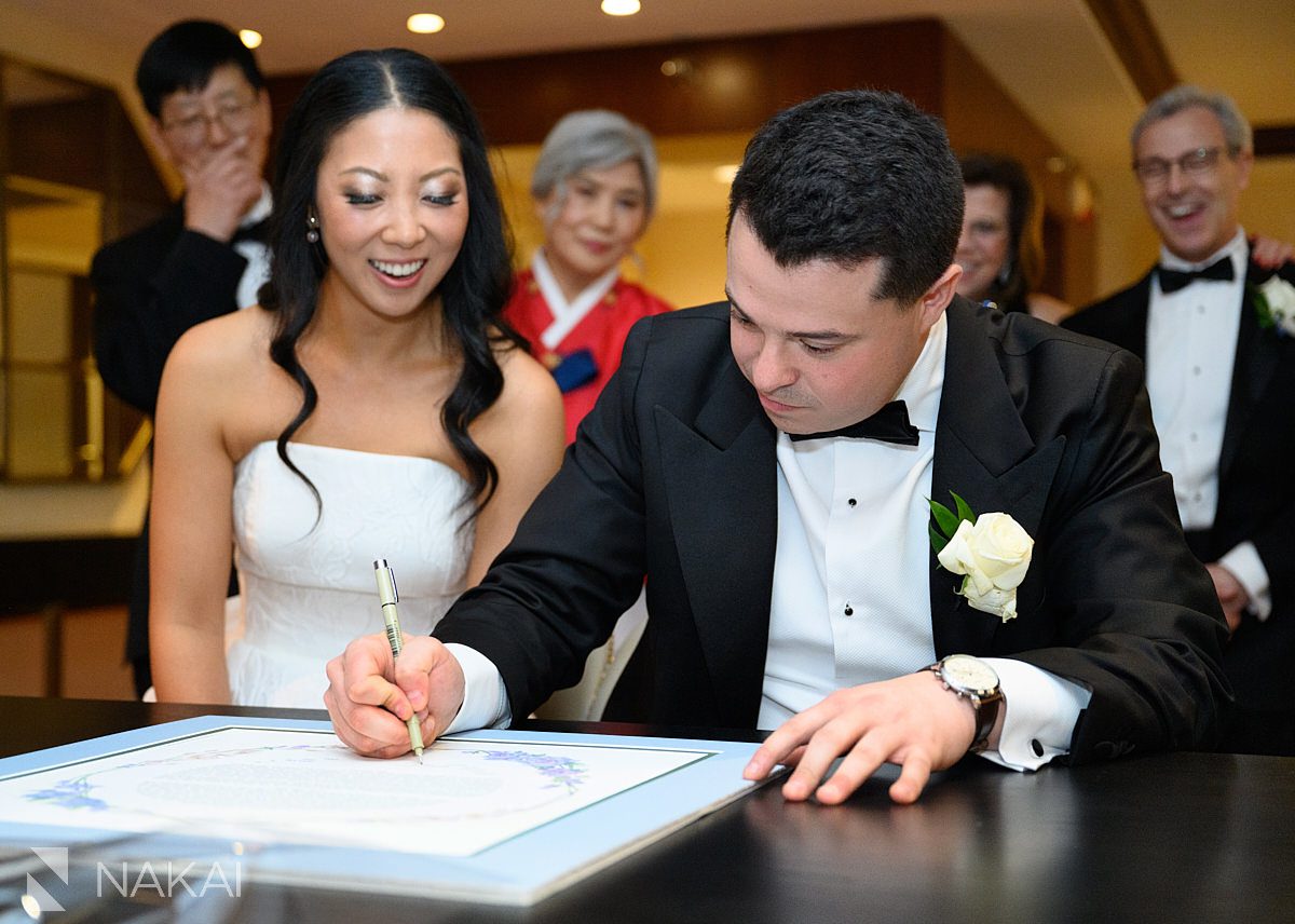 ketubah signing JW marriott chicago wedding photos