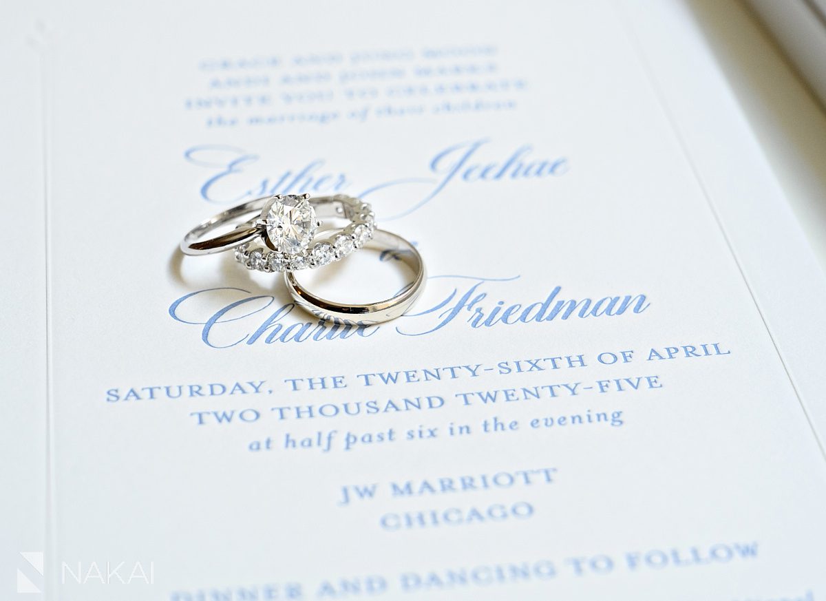 rings on invitation chicago wedding details
