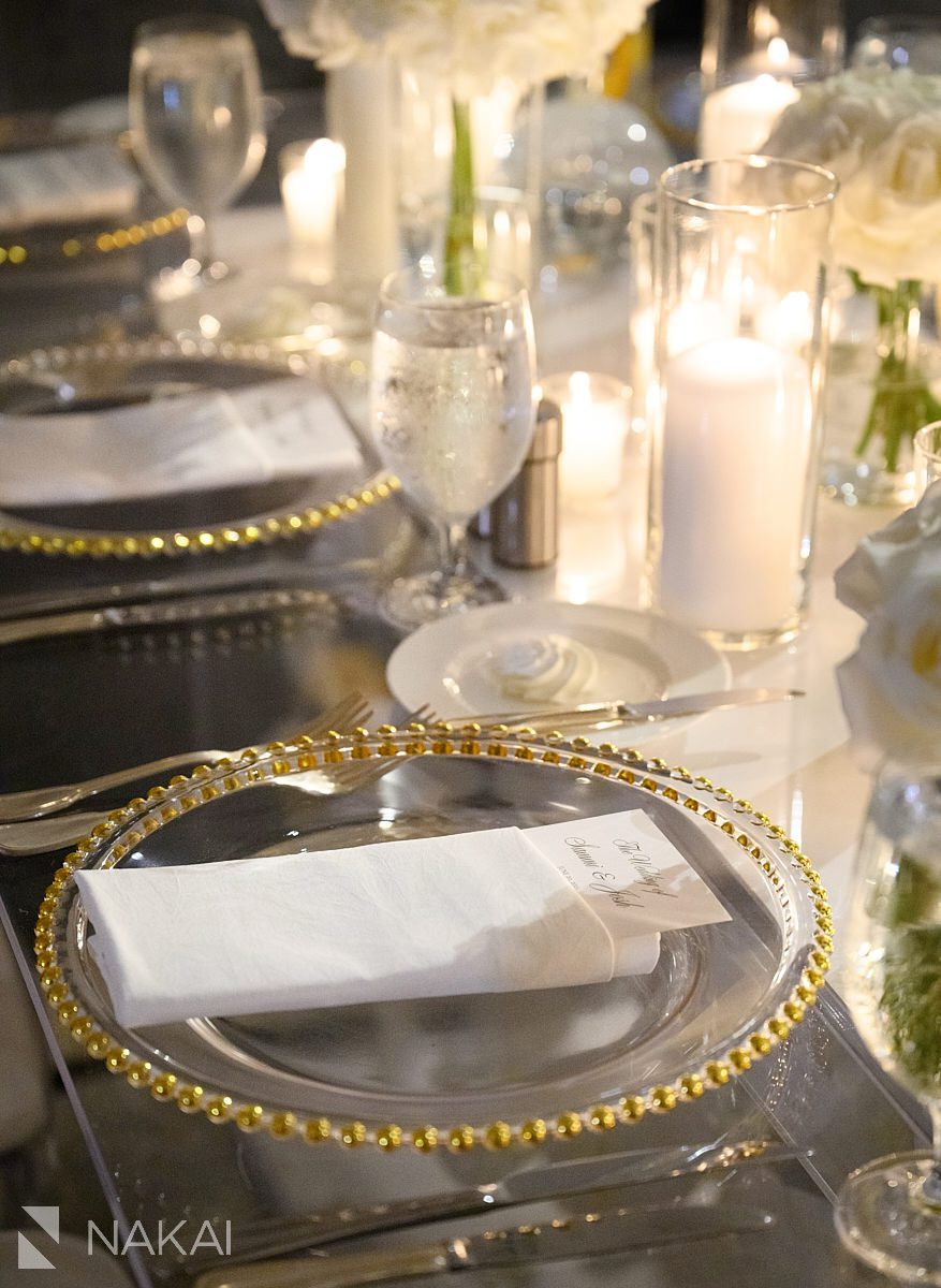 table setting Four Seasons Hotel Chicago wedding reception photo white orchids