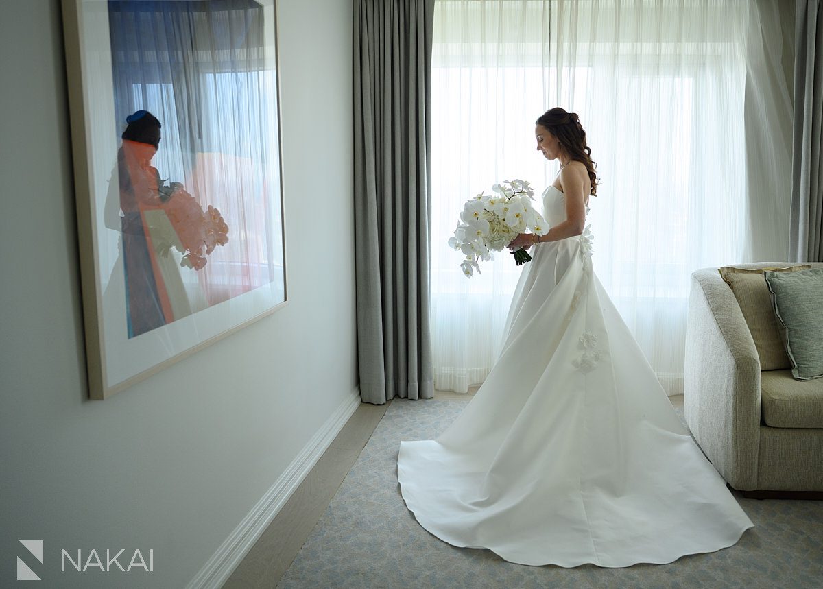 bride by window Four Seasons Hotel Chicago Wedding photo 