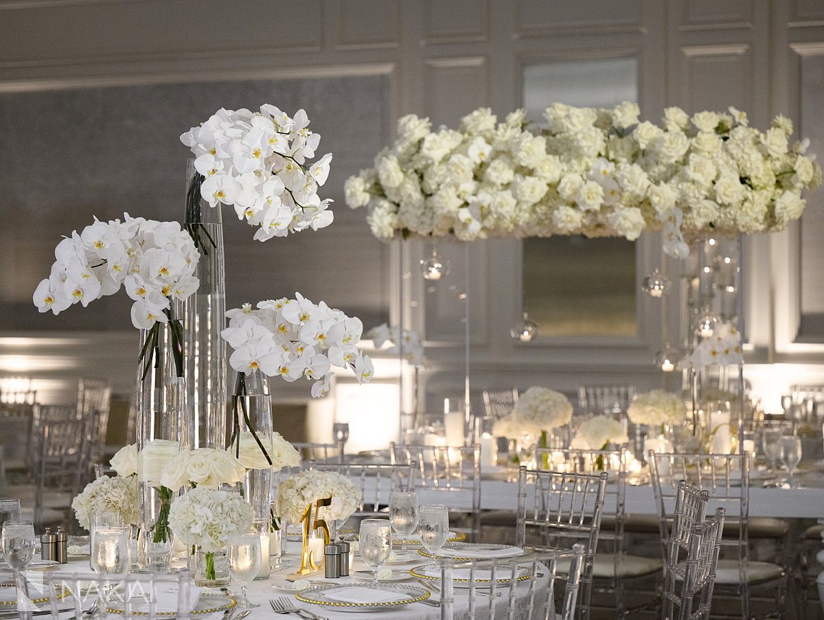 decor Four Seasons Hotel Chicago wedding reception photo white orchids