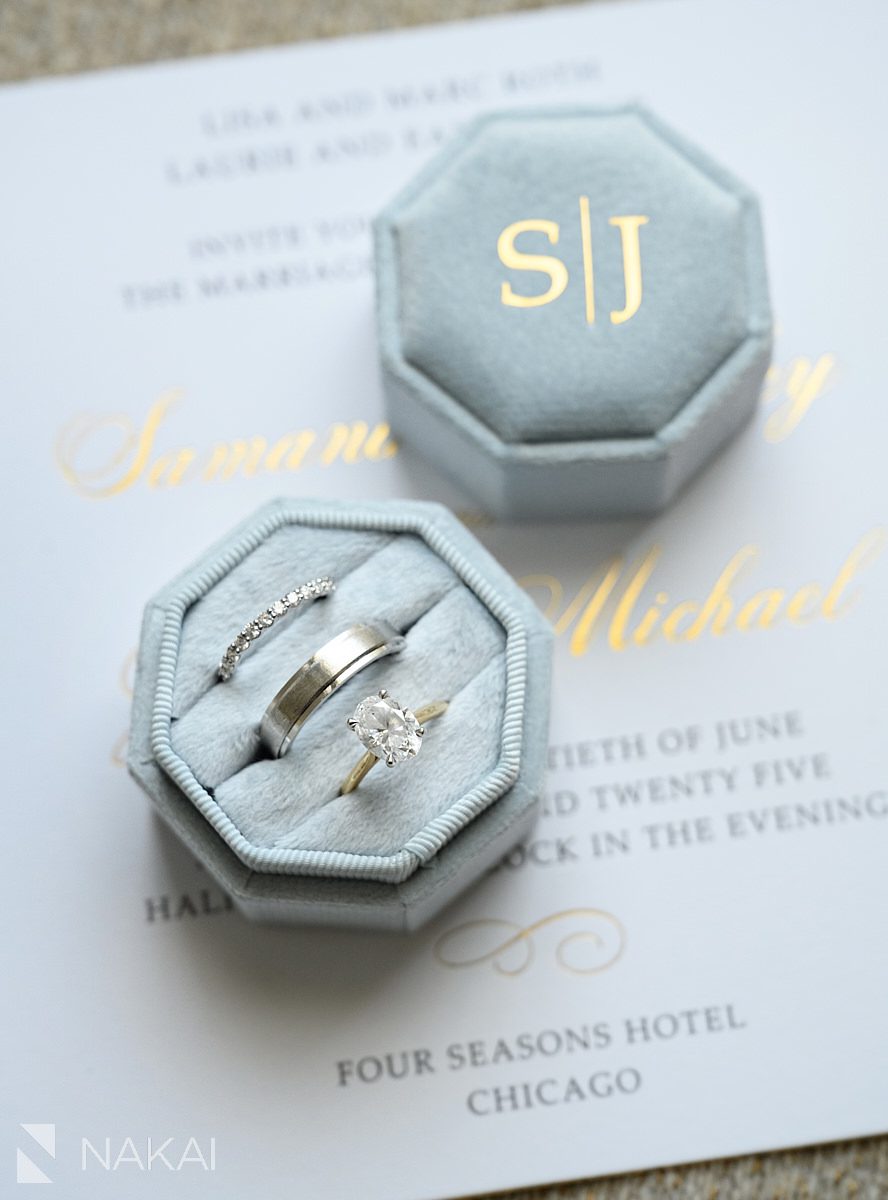 rings details Four Seasons Hotel Chicago Wedding photo 