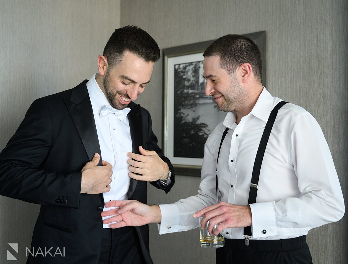 groom getting ready Four Seasons Hotel Chicago Wedding photo 